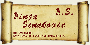 Minja Simaković vizit kartica